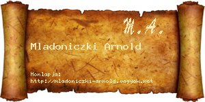 Mladoniczki Arnold névjegykártya